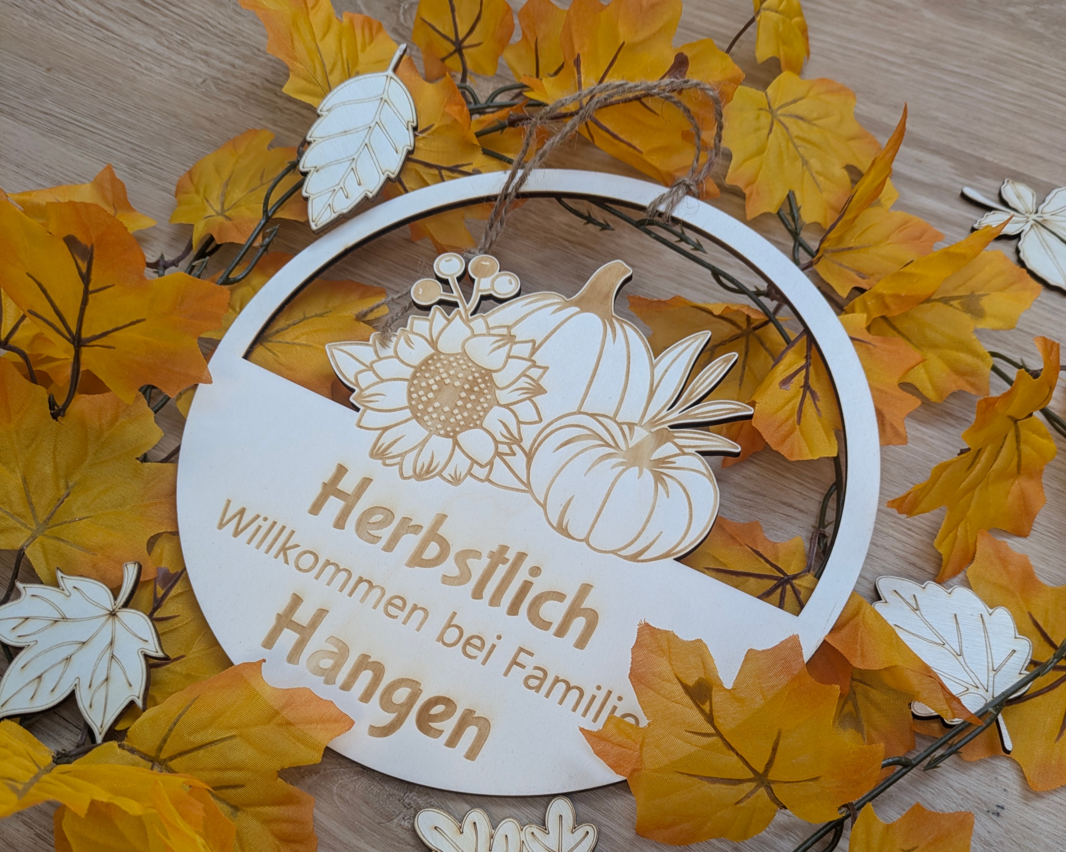 Personalisierter Herbstkranz